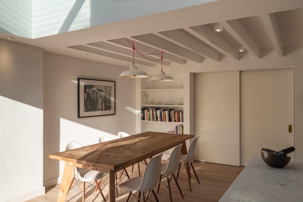 Well lit modern design kitchen extension