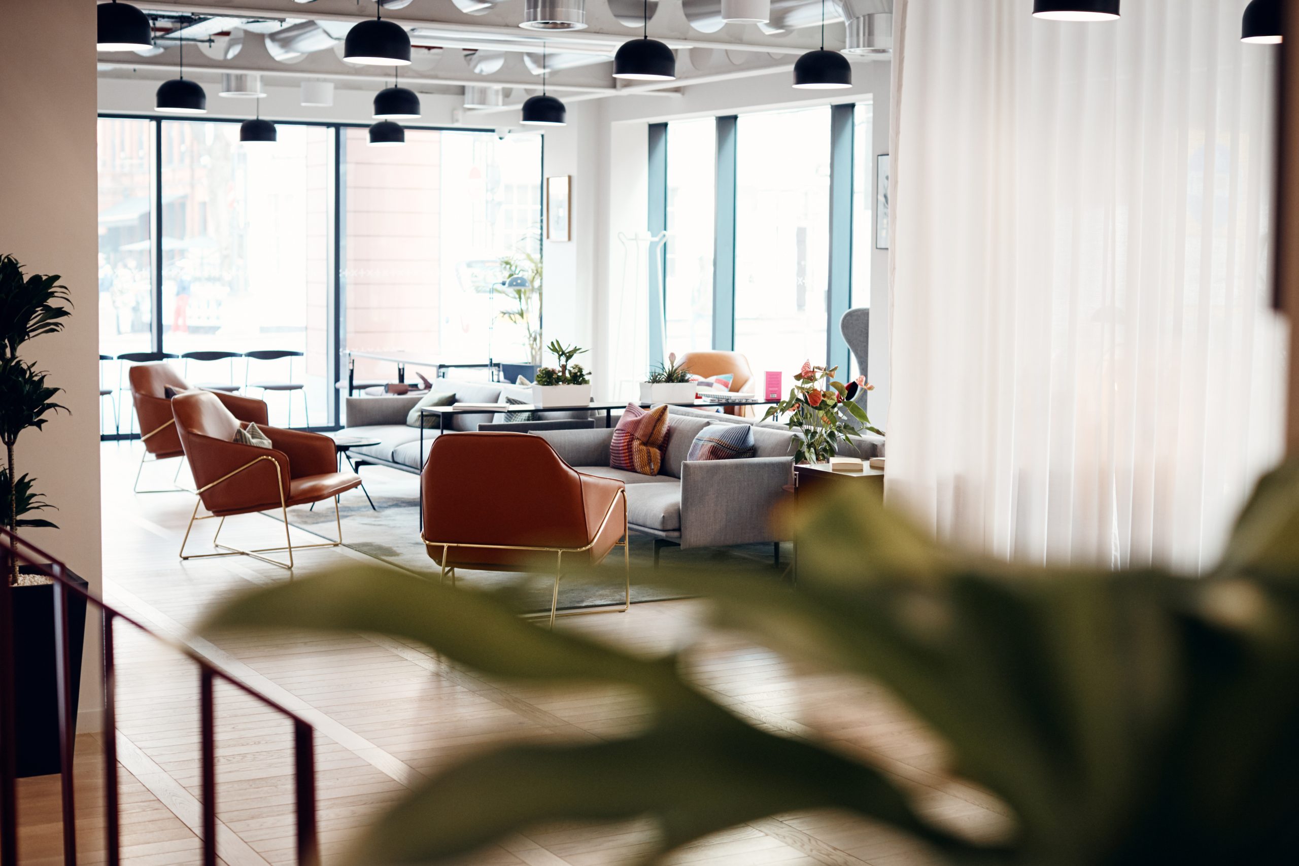 Empty Reception Area In Modern Open Plan Office